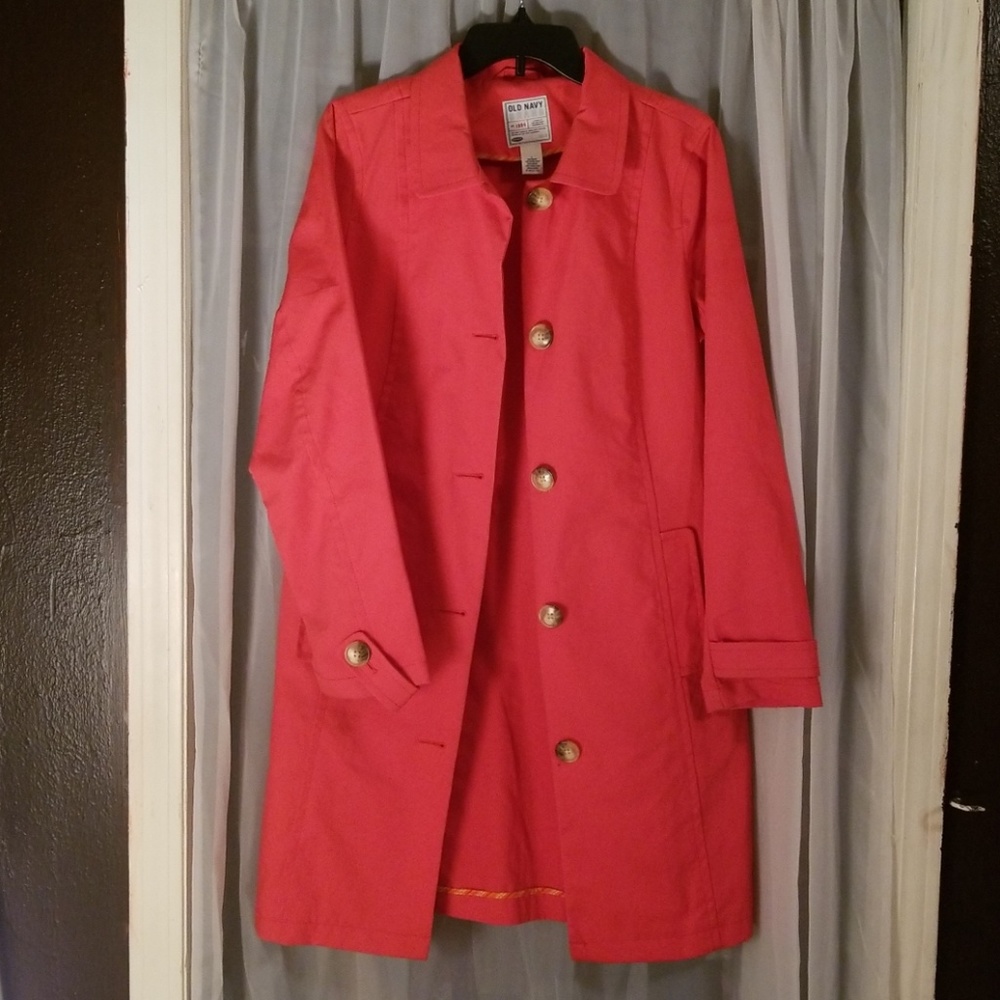 Coral Trench Coat Old Navy Size L